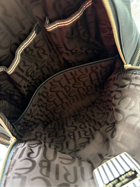Henri Bendel Black Soft Pebbled Leather Backpack with Gold Hardware #Luxury main image 10